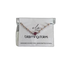 Ela by Ela Rae Pink Semi Precious Gemstone Bracelet Gold Dainty Stacking